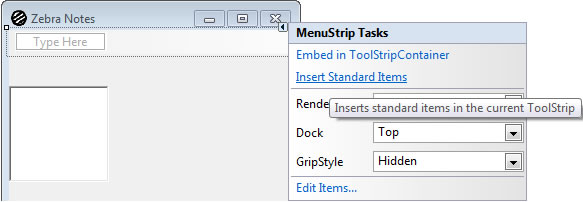 Insert Standard Items